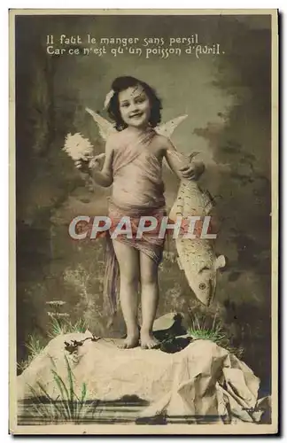 Cartes postales Fantaisie Enfant Ange Faut Le Manger Sans Persil