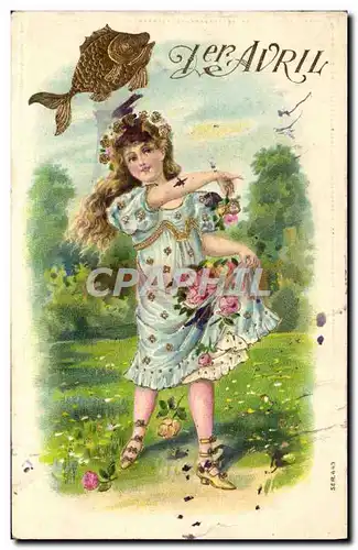 Cartes postales Fantaisie Enfant Poisson 1er Avril