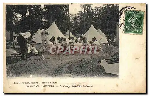 Cartes postales Maisons Laffitte Le Camp Refectoire Improvise Militaria