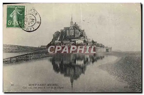 Cartes postales Mont Saint Michel Cote Sud Vue prise a l&#39Est de la digue