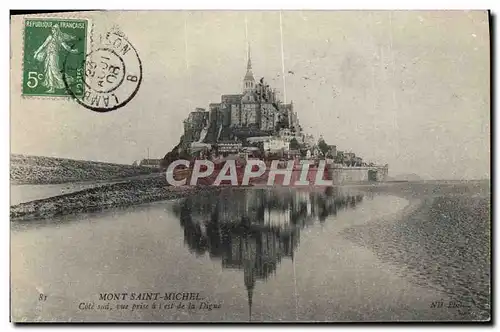 Cartes postales Mont Saint Michel Cote Sud Vue prise a l'Est de la digue
