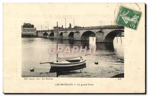 Ansichtskarte AK Les Mureaux Le Grand Pont Bateau