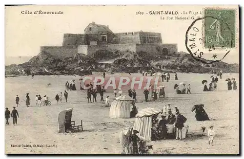 Ansichtskarte AK Saint Malo La Plage Le fort national