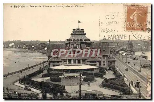 Cartes postales St Malo Vue Sur Le Sillon Et Le Bassin Prise Du Chateau