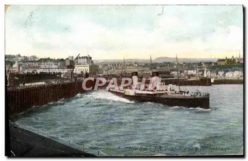 Cartes postales The Boulogne Boat Leaving Folkestone