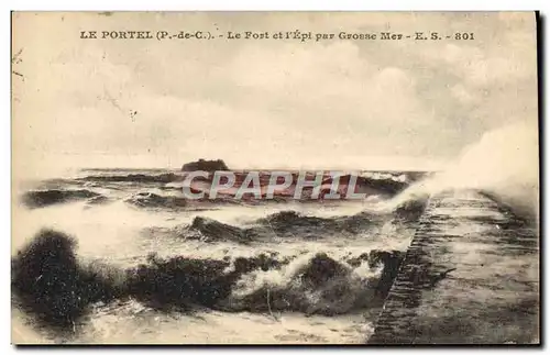 Cartes postales Le Portel Le Fort Et I'Epi Par Grosse Mer
