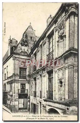 Ansichtskarte AK Loches Hotel De La Chancellerie Rue Du Chateau