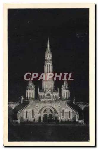 Cartes postales Lourdes La Basilique De Nuit