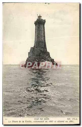 Ansichtskarte AK Raz De Sein Le Phare De La Vieille