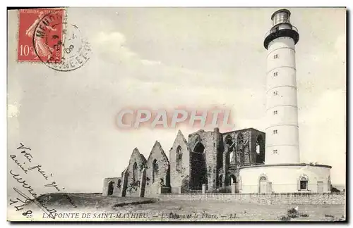 Cartes postales La Pointe De Sainte Mathieu L&#39abbaye et le pahre
