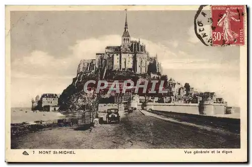 Ansichtskarte AK Mont St Michel Vue Generale Et La Digue