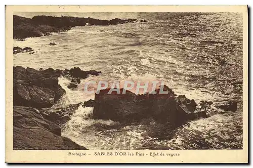 Cartes postales Bretagne Sables D&#39Or Les Pins Effet De Vagues