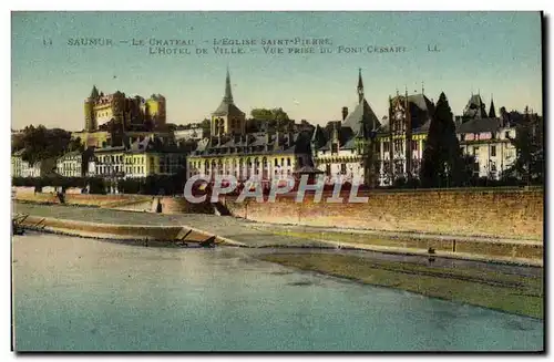 Cartes postales Saumur Le Chateau L&#39Eglise Saint Pierre