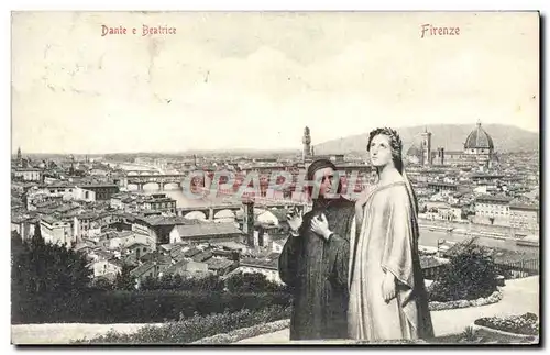 Ansichtskarte AK Firenze Dante e Beatrice