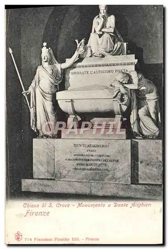 Ansichtskarte AK Firenze Monumento a Dante Alighien Chiesa di S Croce