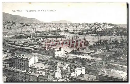 Cartes postales Genova Panorama Da Villa Rosazza Bateaux