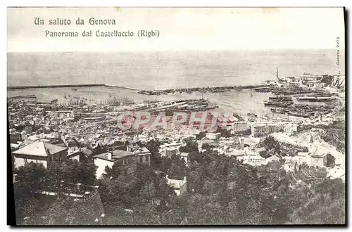 Cartes postales Un Saluto Da Genova Panorama dal Castellacio Righi