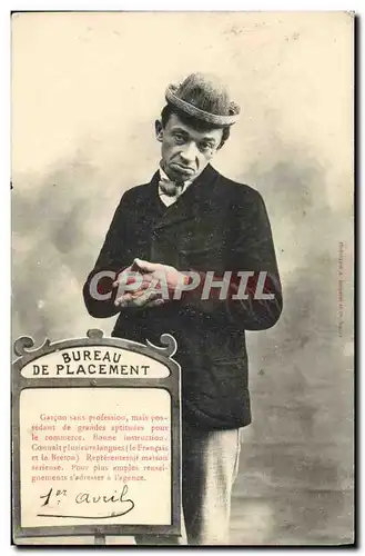 Cartes postales Fantaisie Bureau de placement Homme