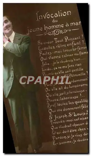 Cartes postales Invocation Du Jeune Homme A Marier Mariage