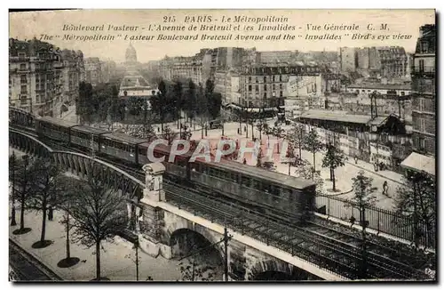 Cartes postales Paris Le Metropolitain Boulevard Pasteur Avenue de Bretauil et les Invalides Vue generale Metro