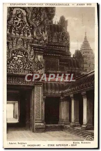 Cartes postales Paris Exposition Coloniale Internationale 1931 Etage Superieur Cour Angkor Vat