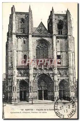 Ansichtskarte AK Nantes Facade De La Cathedrale