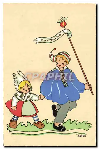 Ansichtskarte AK Enfants Humour Normandie Folklore