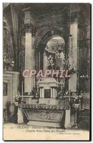 Ansichtskarte AK Orleans Interieur De I&#39Eglise Saint Paul Chapelle Notre Dame des Miracles