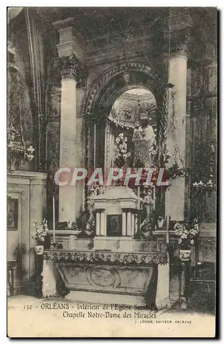Cartes postales Orleans Interieur De I&#39Eglise Saint Paul Chapelle Notre Dame des Miracles