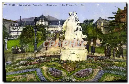 Cartes postales Nice Le Jardin Public Monument La Poesie