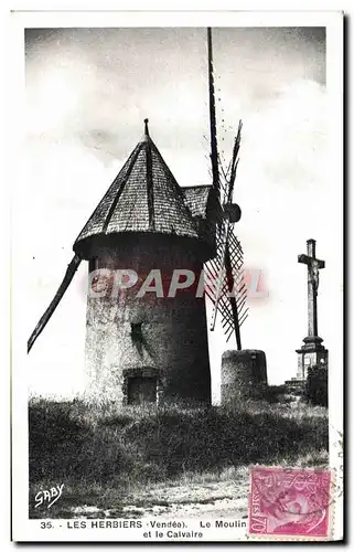 Cartes postales Les Herbiers Le Moulin Et Le Calvaire