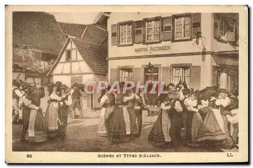 Ansichtskarte AK Scenes Et Types D&#39Alsace Femmes Danse