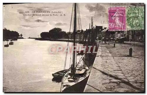 Cartes postales Le Pouliguen Coucher De Soleil Devant Le Port