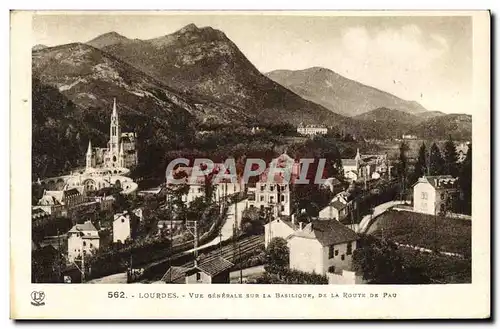 Cartes postales Lourdes Vue Generale Sur La Basilique de la route de pau