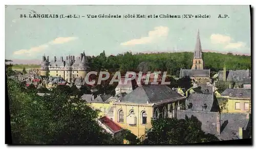 Cartes postales Langeais Vue Generale Et Le Chateau