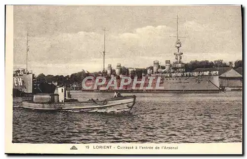 Cartes postales Lorient Cuirasse A I'Entree De I'Arsenal Bateau