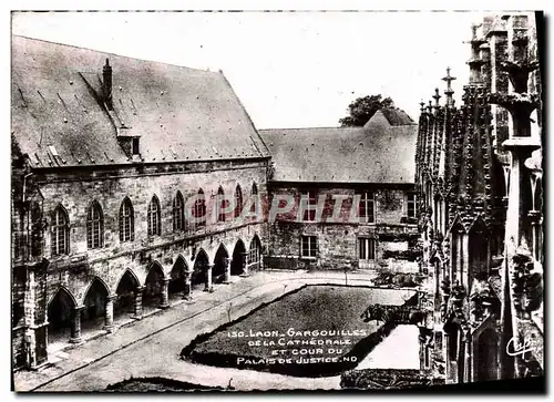 Cartes postales moderne Laon Gargouilles De La Cathedrale Et Cour Du palais de justice