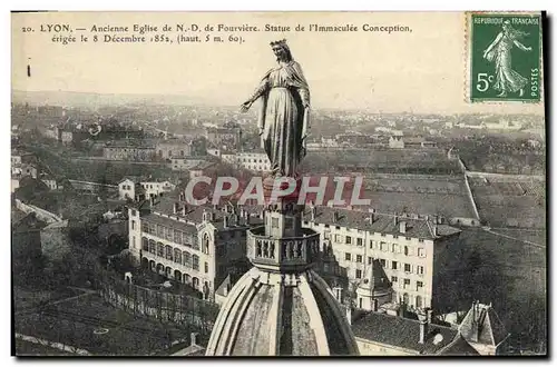 Ansichtskarte AK Lyon Ancienne Eglise De Fourviere Statue De l&#39Immaculee Conception