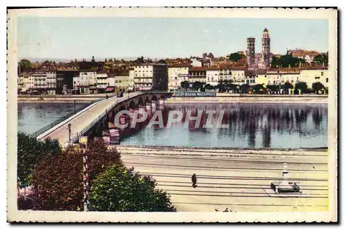 Cartes postales Macon Vue Generale Au Premier Plan la Saone Au fond les Monts du Maconnais