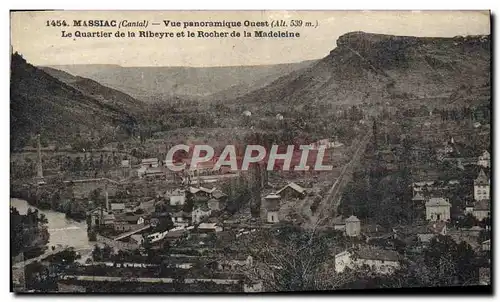 Cartes postales Massiac Vue Panoramique Ouest Le quartier de la Ribeyre et le rocher de la Madeleine