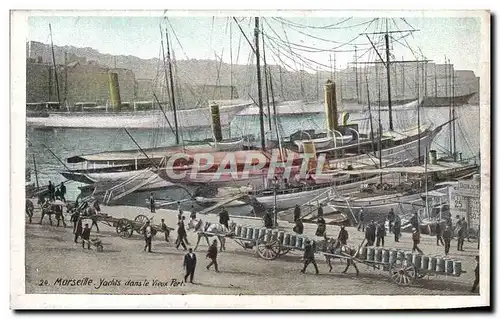 Cartes postales Marseille Yachts dans le vieux port