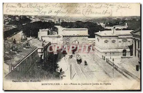 Cartes postales Montpellier Arc Palais de justice et jardin du Peyrou