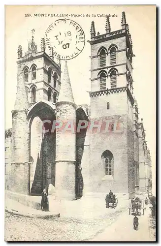 Cartes postales Montpellier Facade de la cathedrale