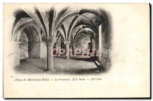 Cartes postales Le Mont Saint Michel Abbaye Le promenoir
