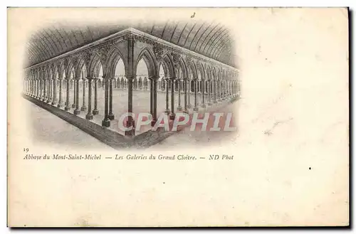 Cartes postales Le Mont Saint Michel Abbaye Les galeries du grand cloitre