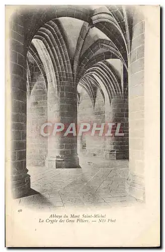 Ansichtskarte AK Le Mont Saint Michel Abbaye La crypte des gros piliers