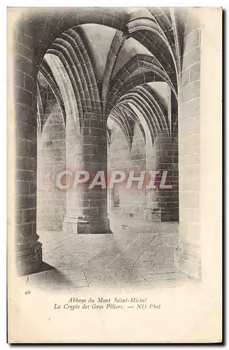Cartes postales Le Mont Saint Michel Abbaye La crypte des gros piliers
