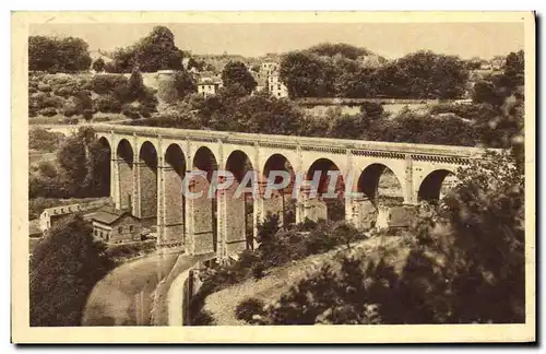 Cartes postales Dinan Le Viaduc Sur La Rance Cachet Le Quiou 1951