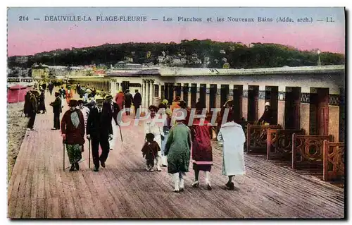 Ansichtskarte AK Deauville La Plage Fleurie Les Planches Et Les Nouveaux Bains Cachet Mezidon a Trouville