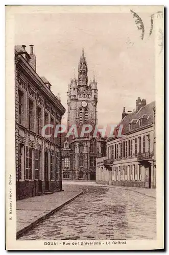 Cartes postales Douai Rue De I&#39Universite Le Beffroi